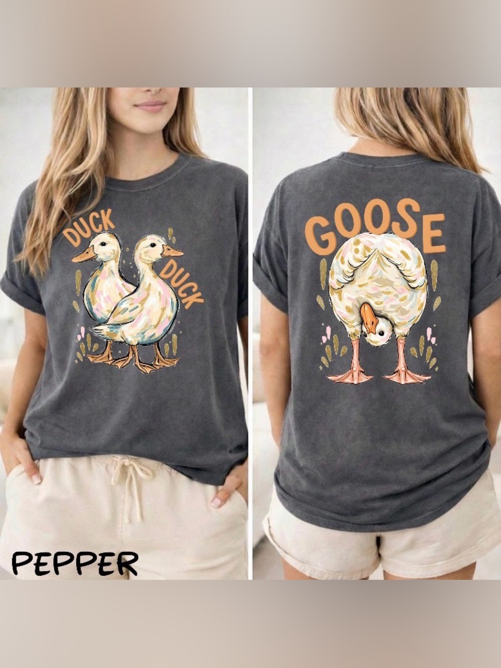 Comfort Colors Duck Duck Goose Shirt, Trendy Animal Shirt, Cute Duck T-Shirt